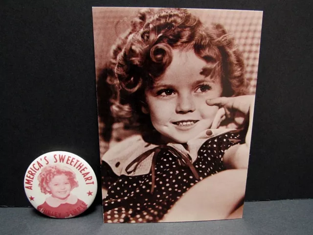 VINTAGE SHIRLEY TEMPLE POCKET MIRROR  "AMERICA's SWEETHEART" - B & W PHOTO COPY