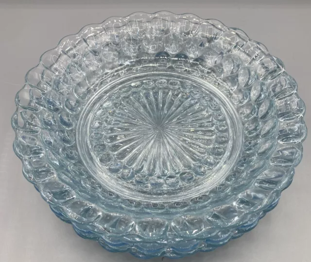 Anchor Hocking Blue Bubble 7 7/8" Coupe Soup Bowls Set of 5 Depression Glass