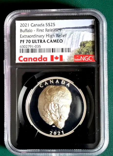 2021 Canada $25 1 oz 9999 Silver Buffalo Bison NGC PF70 Ultra Cameo 1st Releases