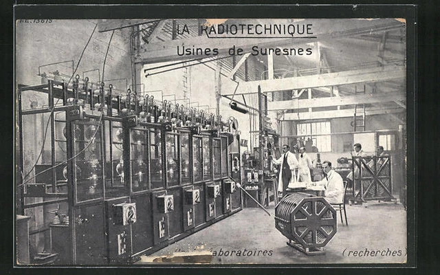 CPA Suresnes, factories, radio technology, laboratory view, radio