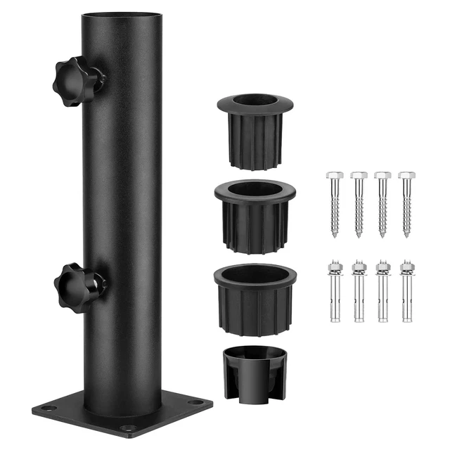 Base Lourde Pour Parapluie De Patio Extérieur - Robuste Et Ajustable - Noir - Neuf