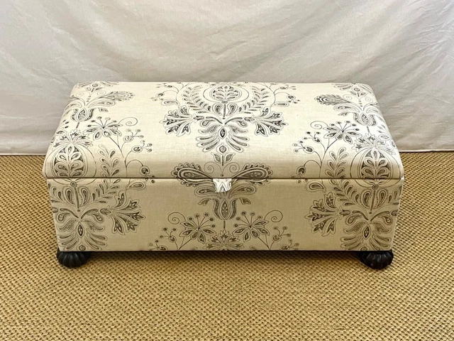 Vintage Ottoman – Re-covered in Guy Goodfellow Linen