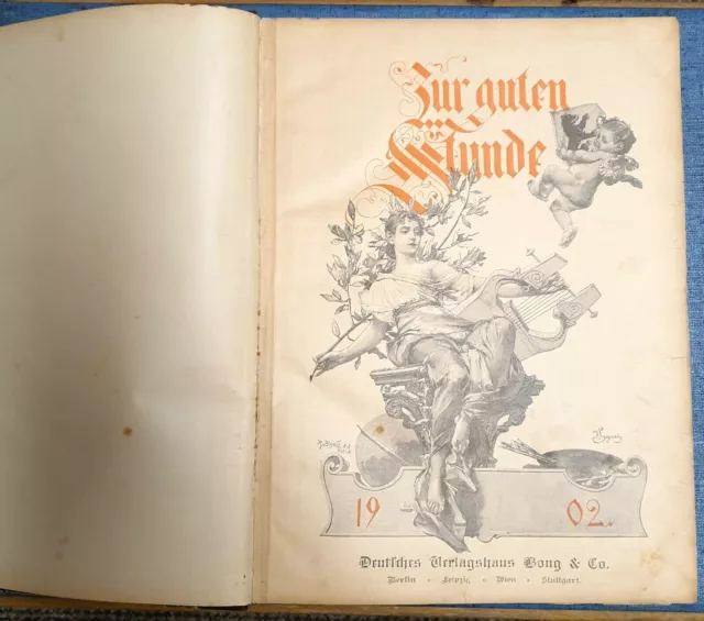 1902 Libro antiguo ilustrado original de buena hora