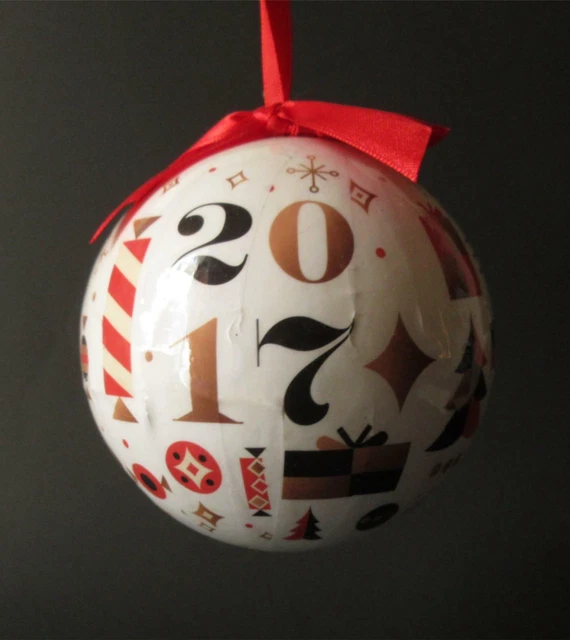 2017 FAO Schwartz Large 4" Christmas Ornament Bulb w Trees Presents Candy O704