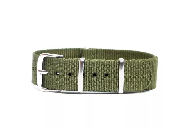 Cinturino per orologio tessuto cordura nato ansa 20mm verde kanvas watch strap