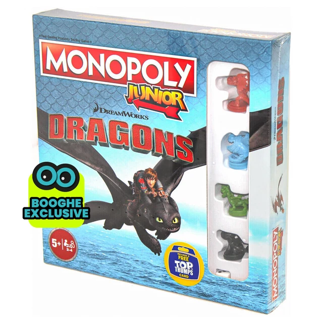 MONOPOLY JUNIOR HOW To Train Your Dragon Edition Fun Family Board Game