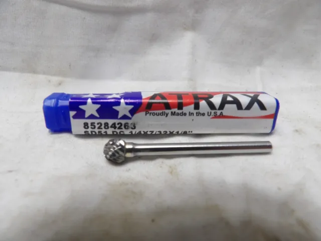 Atrax SD51-DC 1/4"x 7/32"x 1/8" Carbide Ball Shape Burr 85284263