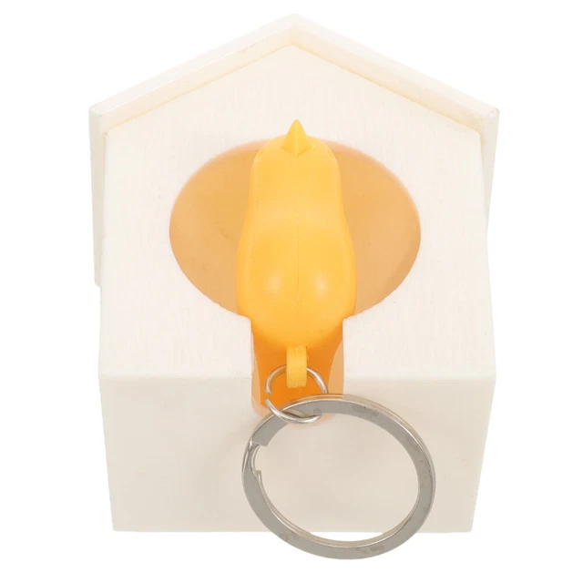 Birdhouse Key - White House with Yellow Bird