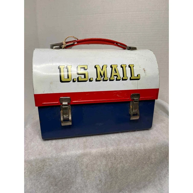 Aladdin Vintage U.S. Mail Metal Lunch Box with plastic matching thermos