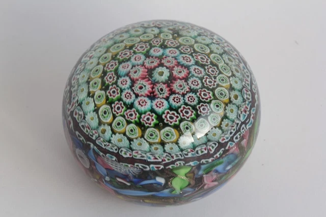 Boule presse-papier en sulfure Millefiori Murano (60998)