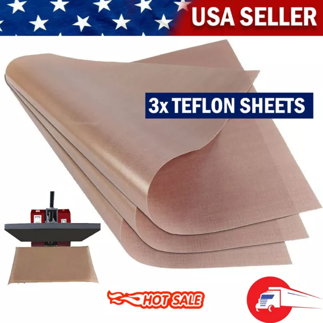 3x Teflon Transfer Sheets for Heat Press Non Stick Iron Resistant Reusable Craft