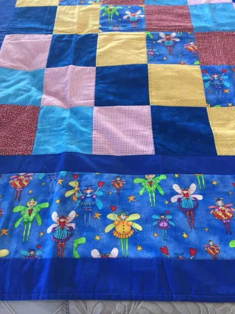 Handmade patchwork quilt 'little Fairies' Size 52" X 59"