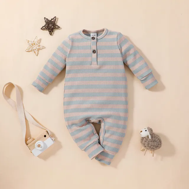 Newborn Baby Infant Boys Girls Striped Romper Jumpsuit Bodysuit Clothes Outfits 3