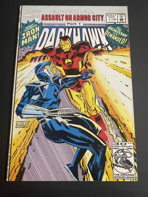 Darkhawk Annual 1, Vs Iron Man. High-high mid grade copy, Marvel Comics 1992