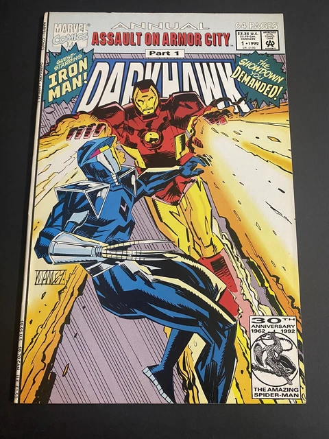 Darkhawk Annual 1, Vs Iron Man. High-high mid grade copy, Marvel Comics 1992