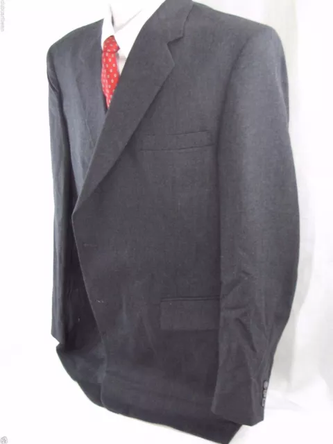 Petrocelli Mens Suit Single Breasted 2 Buttons 2 Piece Black Classic Fit 39w/33L 2