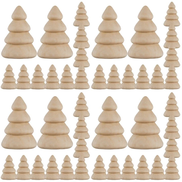 40 Pcs Wood Germ Tree Wooden Peg Figures Body Christmas Tree Child