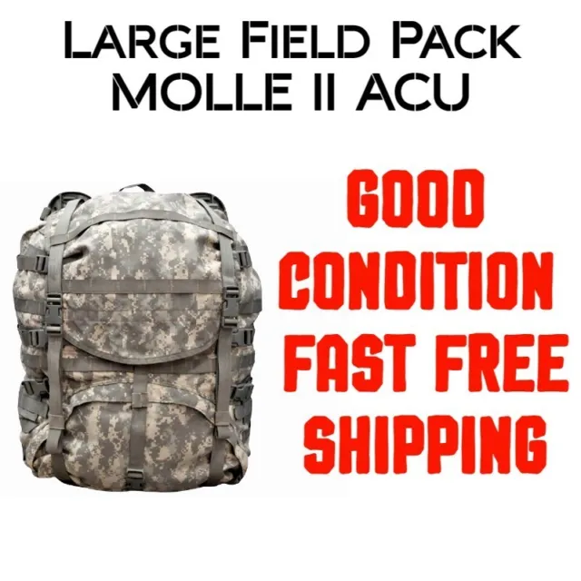 Backpack USGI Military Rucksacks Large Field Pack MOLLE II ACU Modular GC