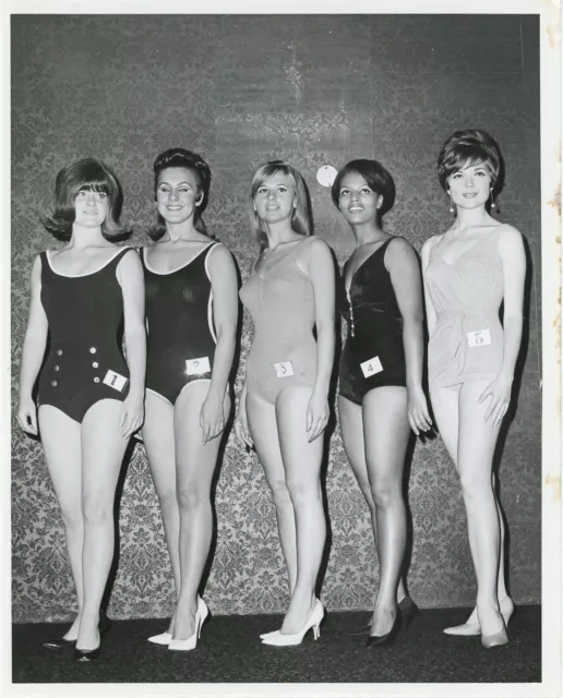 1960s 8 x 10 College Cheesecake Photo Beauty Contest Girls in Swimsuits vv