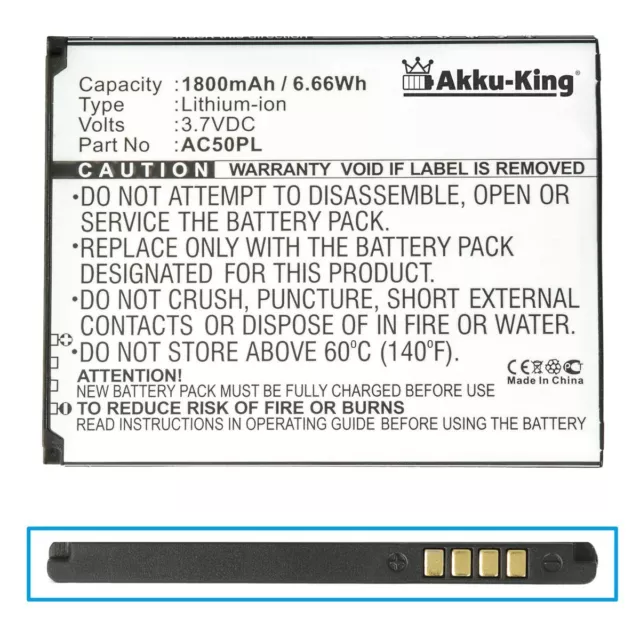 Akku-King Akku für Archos 50 Platinum Helium 4G ersetzt AC50PL Battery Batterie 2