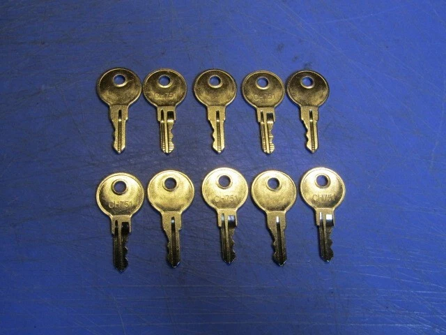 10 – Southco CH751 Keys for RV Campers, Cabinets, Push Locks Nickle Plated Brass