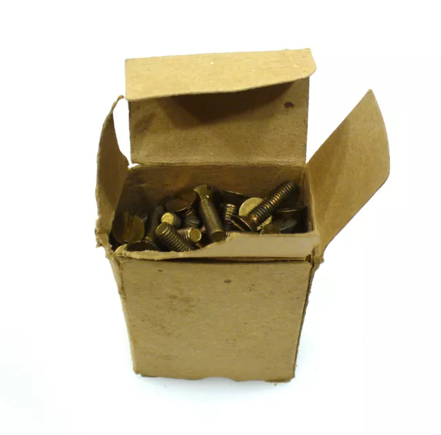 Box of ~100 Brass Machine Screws 10-32 x 3/4" Flat Countersink Slotted Vintage