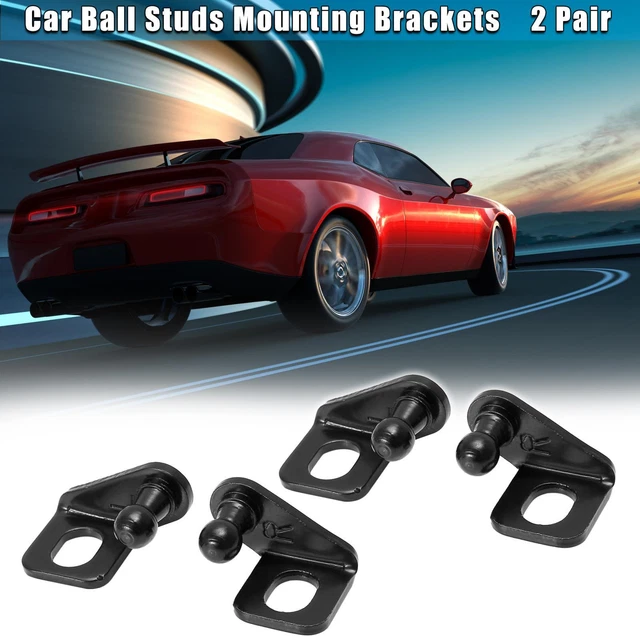 2 Pair 10mm Car Ball Studs Mounting Brackets for Gas Struts Shocks 35x26x20mm