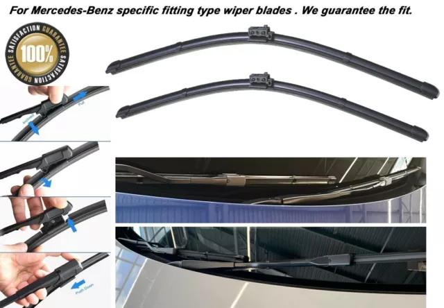 FOR Mercedes-Benz A-Class 2015-Onwards FRONT WINDSCREEN WIPER BLADES 24"19 UK 3