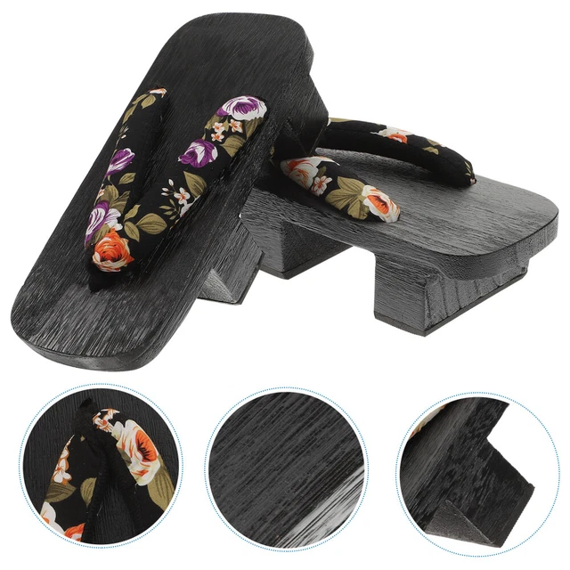 Geta Sandali Giapponesi In Legno - Tacco 5cm, Costume Samurai, Taglie Da M A XXL, Per Cosplay E Casa