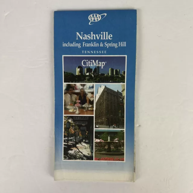 Nashville Tennessee Citimap Map 1998 - 1999 includes Franklin Spring Hill