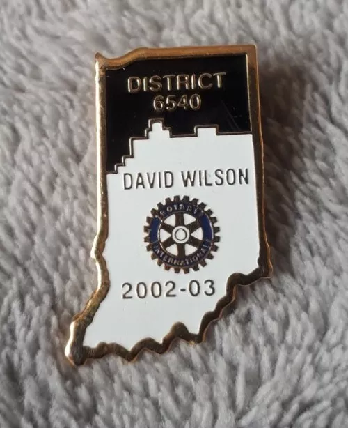 ROTARY INTERNATIONAL Enamel Pin Badge DISTRICT 6540 Indiana David Wilson