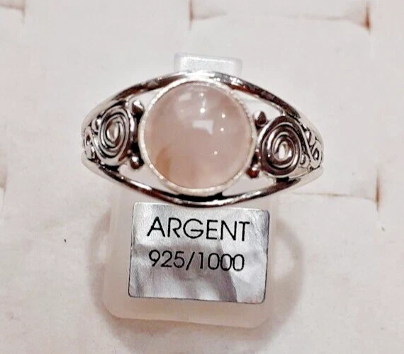 Bague En Argent Massif 925 Avec Quartz Rose - Occasion (8 Disponible ?)