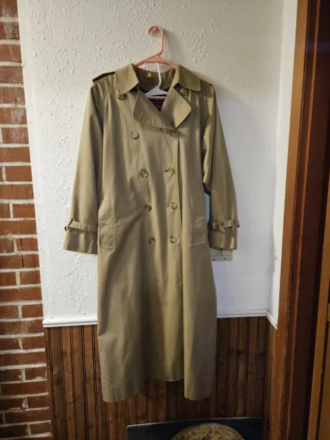 Burberry Vintage Khaki Nova Check Lined Double Breasted Trench Coat