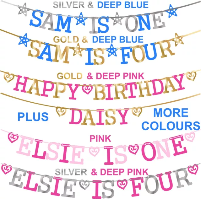 Personalised Birthday Bunting PARTY Decoration Boy Girl Banner First 1st 2nd 3rd