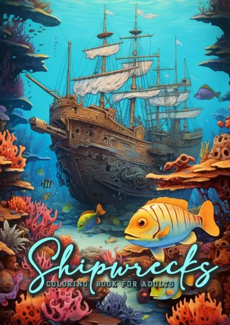 Monsoon Publishing Shipwrecks Coloring Book for Adults (Poche)