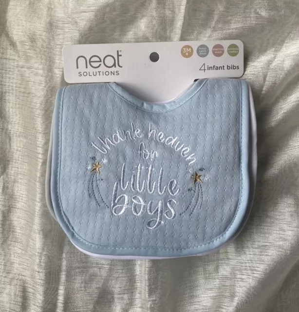 Neat Solutions Infant Bibs Baby Boy 4 Pack Cotton Cute