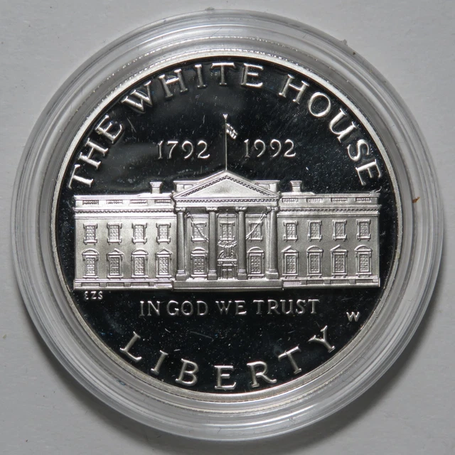 1992-W White House Commemorative Silver Dollar - Proof - Coin & Capsule