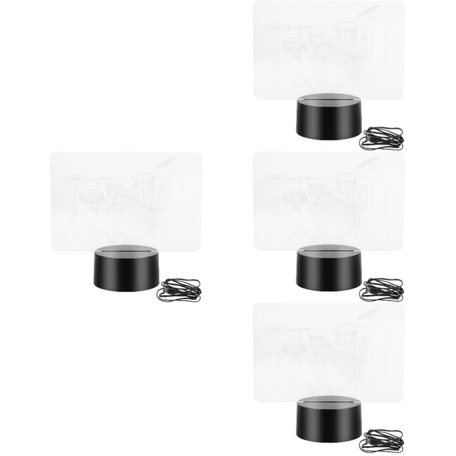 4 SETS DRUM Kit Night Light Remote Touch Desk Lamp Illusion Creative £