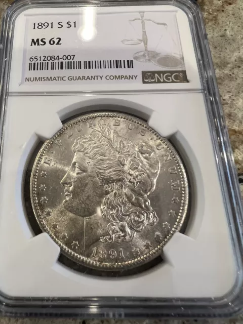 1891-S Morgan Silver Dollar NGC MS62 🔥Great Eye Appeal 🔥Strong Strike🔥