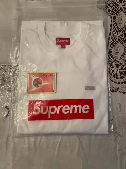 SUPREME METALLIC BOX Logo Long Sleeve Tee White Deadstock Free 