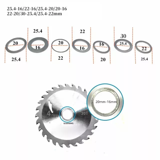 7 pz per set anello di conversione lama circolare per prestazioni smerigliatrice