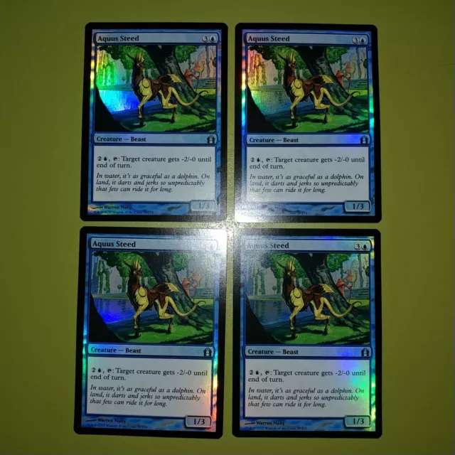 FOIL Aquus Steed x4 Return to Ravnica 4x Playset Magic the Gathering