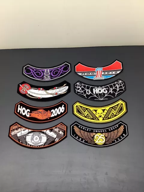 Harley Davidson Lot Of 8 Owner Group HOG Patches Embroidered Motorcycles