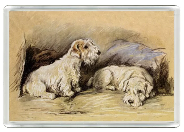 Sealyham Terrier Dogs On Seat Dog Art Print Novelty Acrylic Fridge Magnet  Gift