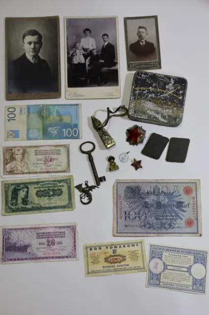 Junk drawer lot - banknotes, photos, other pieces