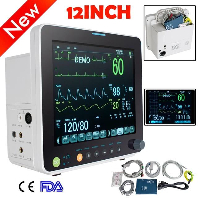 12'' ICU PORTABLE Carejoy Vital Signs Monitor Patient Monitor Cardiac