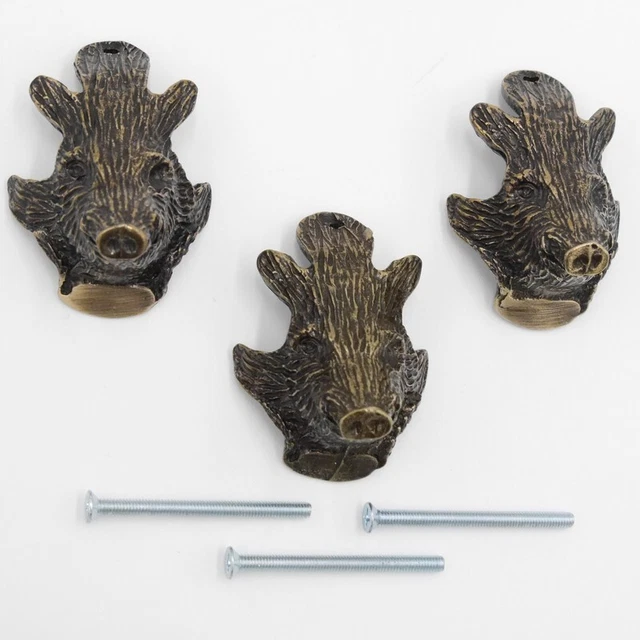 3 Pieza Jabalí Cabeza Decoración para Armas de Trofeos - Pequeño Nuevo