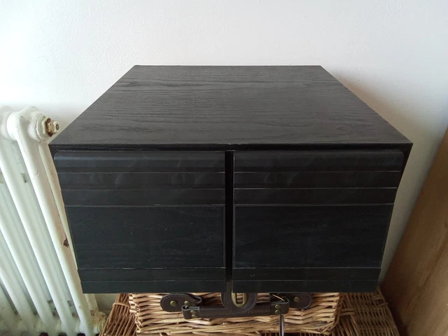 Custodia multimediale vintage retrò nero cenere per cassetti contiene 40 CD