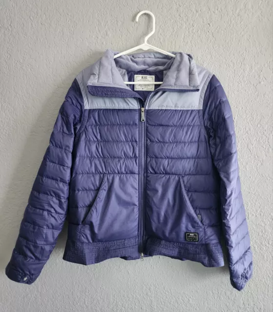 Nike Women's Action Down Coat Jacket Size Large Puffer Purple Gray