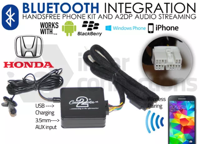Adattatore streaming musicale Honda Bluetooth chiamate vivavoce + cavo Y CTAHOBT001 rya